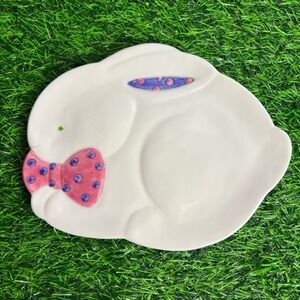Department 56 Bunny Rabbit Glazed Ceramic Plate Easter